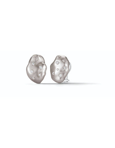 Grey Baroque Pearl & Diamond Soufflé Earrings