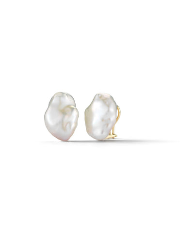 Baroque Pearl & Yellow Gold Soufflé Earrings