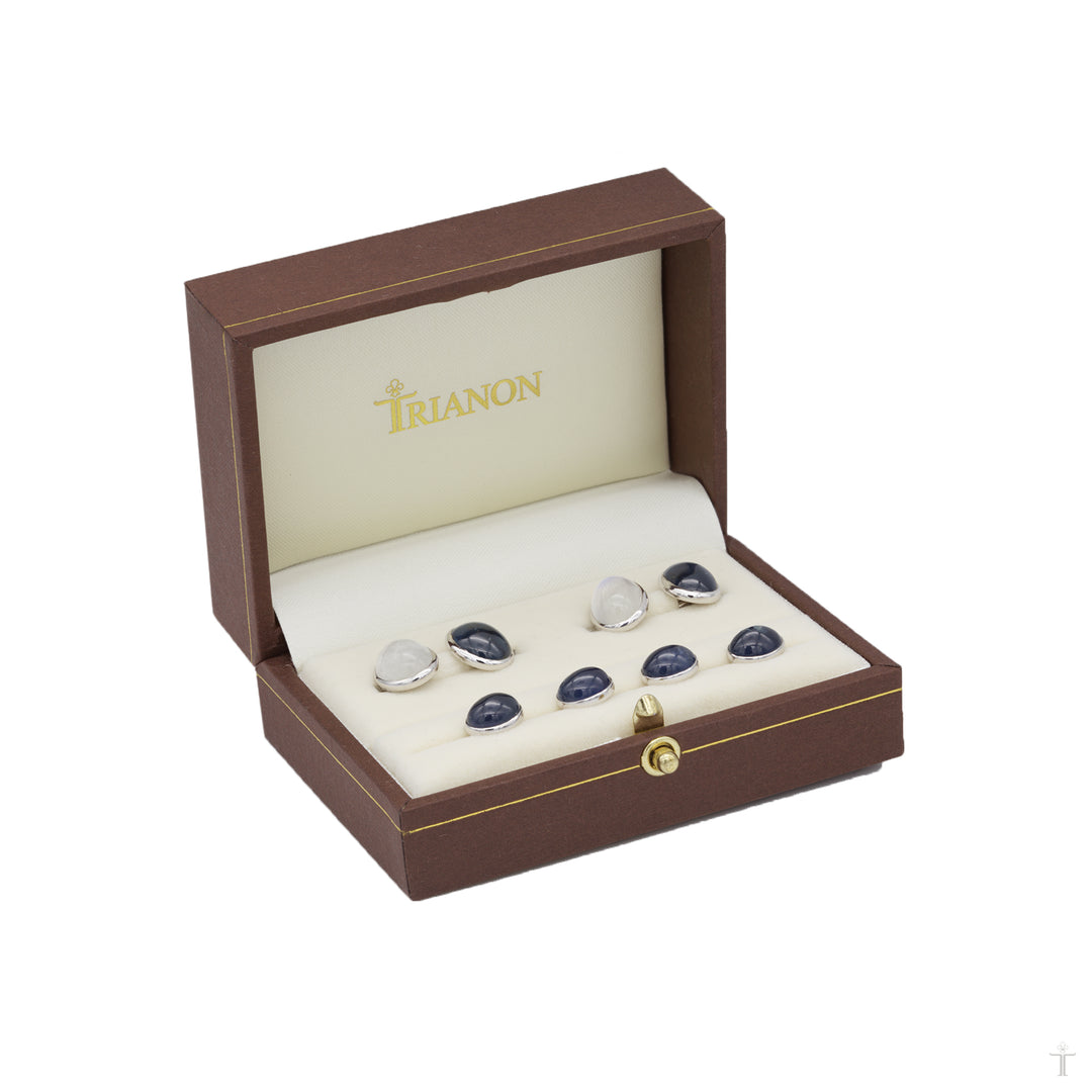 Sapphire & Moonstone Cufflinks & Stud Set – Trianon